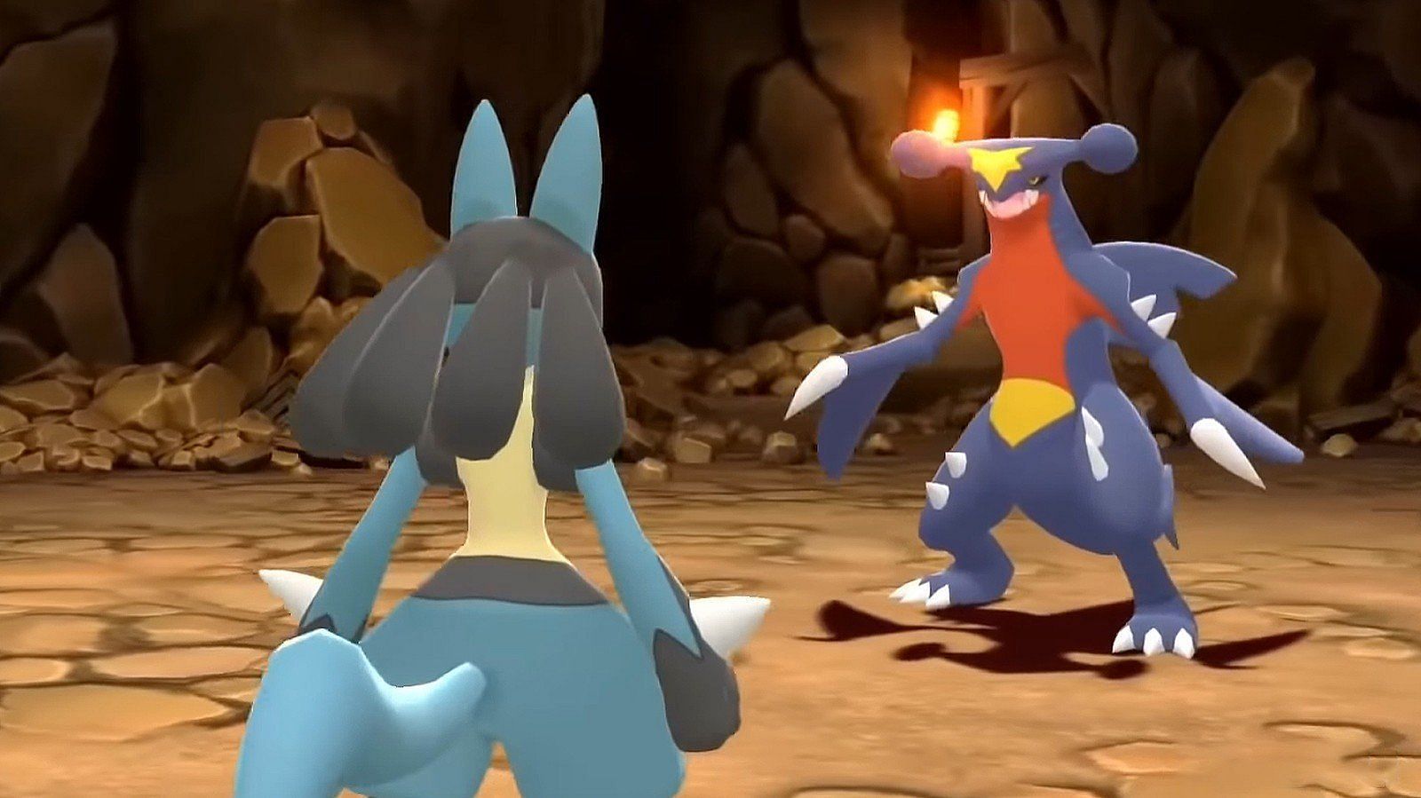 Contrary to the image, Lucario wouldn&#039;t be a great counter pick against Garchomp (Image via Nintendo/The Pokemon Company)