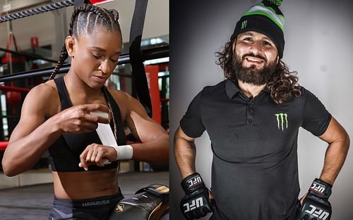 Angela Hill (left), Jorge Masvidal (right) [Credits: @angelaoverkill, @gamebredfighter via Instagram]