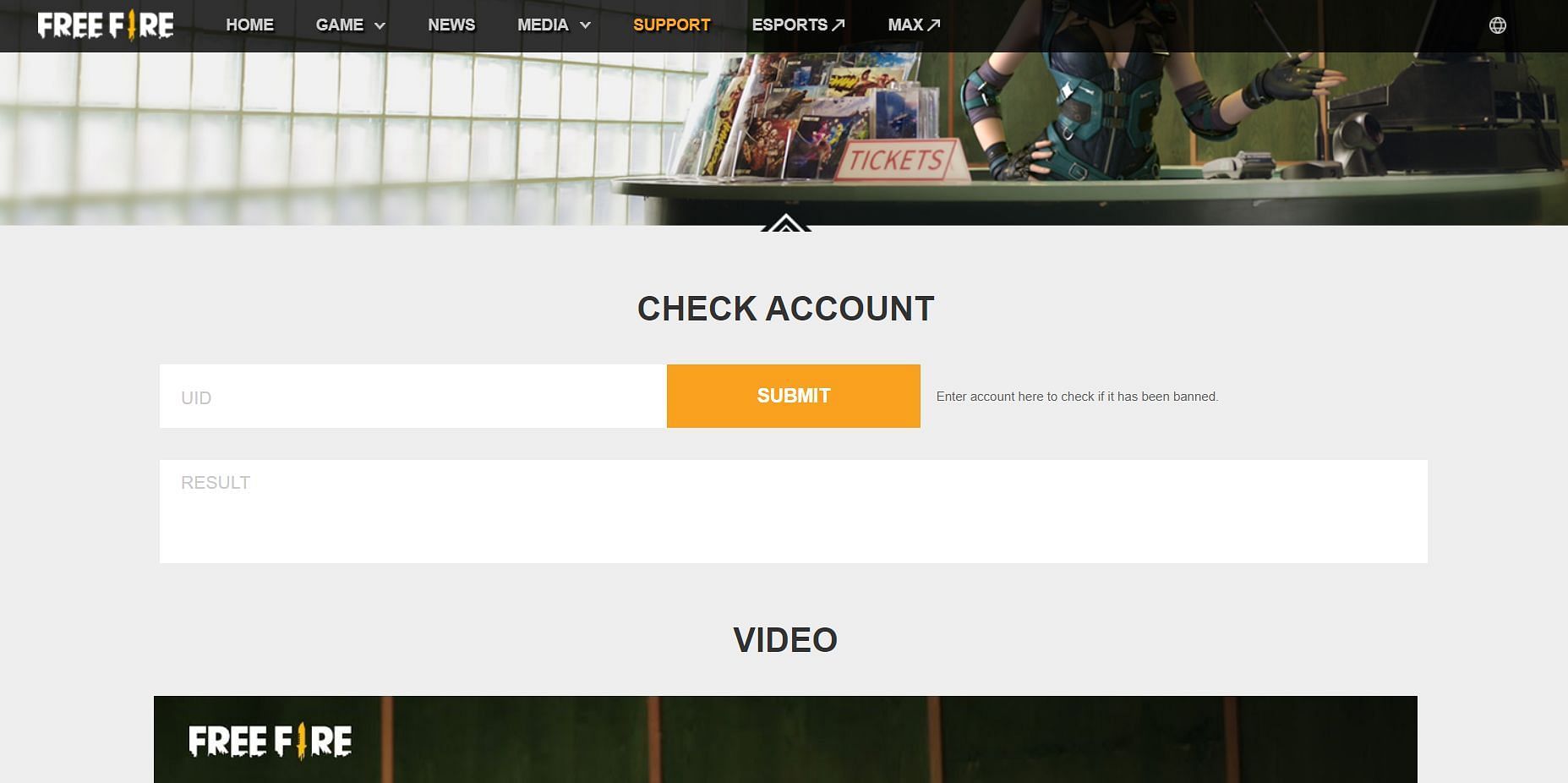 Fill in the UID and tap on &#039;Check Account&#039; (Image via Garena)