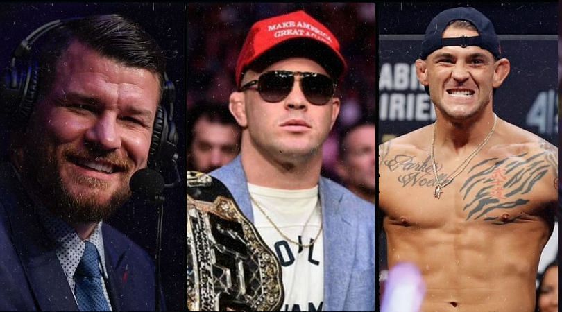 Michael Bisping, Colby Covington, and Dustin Poirier (left to right)