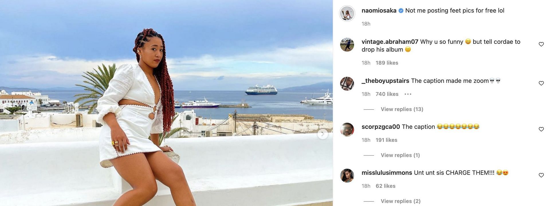 Some of the hilarious responses on Naomi Osaka&#039;s Instagram post