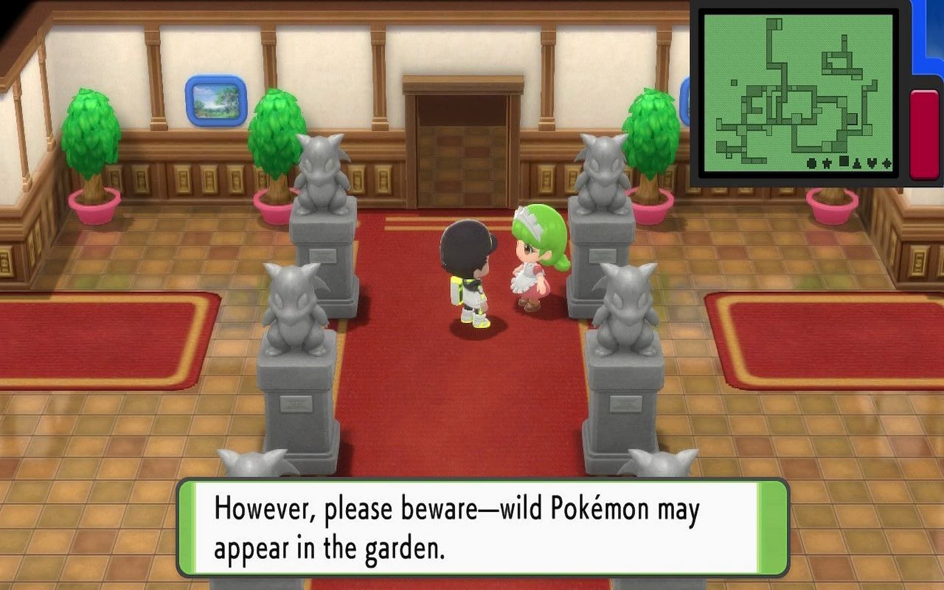 A trainer ready to enter the Trophy Garden in Pokemon Brilliant Diamond and Shining Pearl. (Image via ILCA)