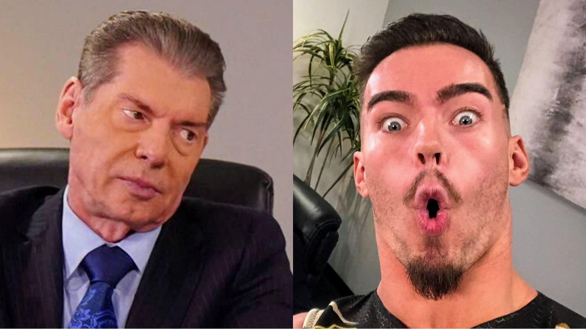 Vince McMahon (left) and Austin Theory (right)