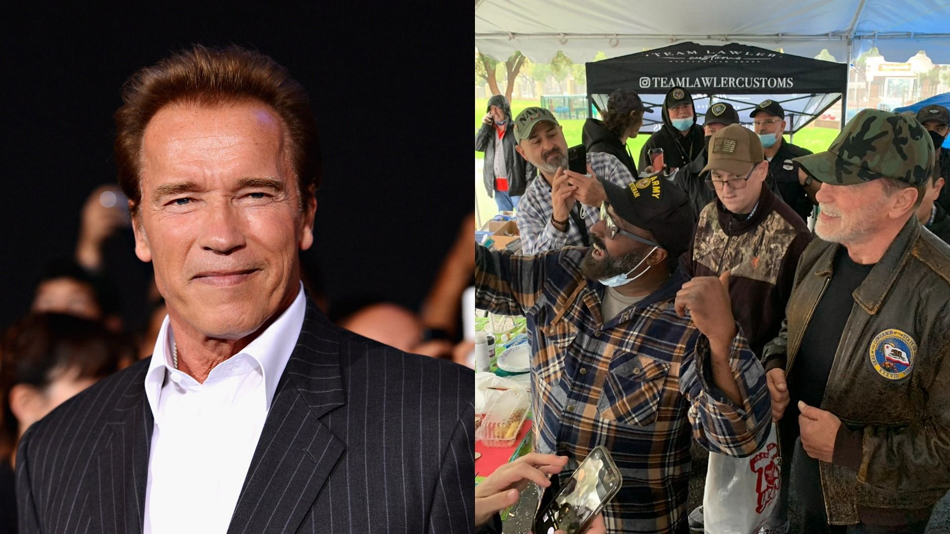 Arnold Schwarzenegger donated 25 homes to homeless veterans (Images via Getty and Twitter)