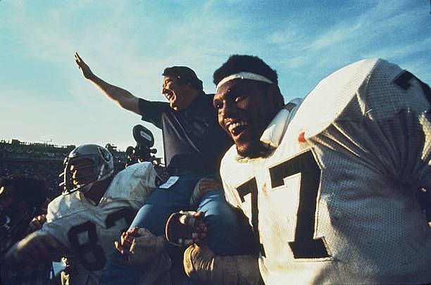 John Madden after winning Super Bowl XI with the Oakland Raiders