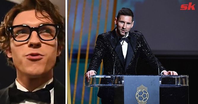 WATCH – 'Spider-Man' Tom Holland in awe of Lionel Messi after meeting PSG superstar at 2021 Ballon d'Or gala