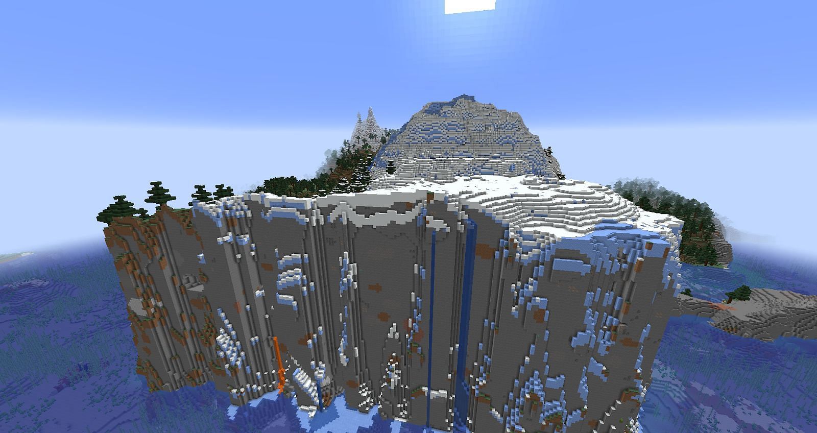 Glitched frozen peaks Minecraft 1.18 seed (Image via Mojang)