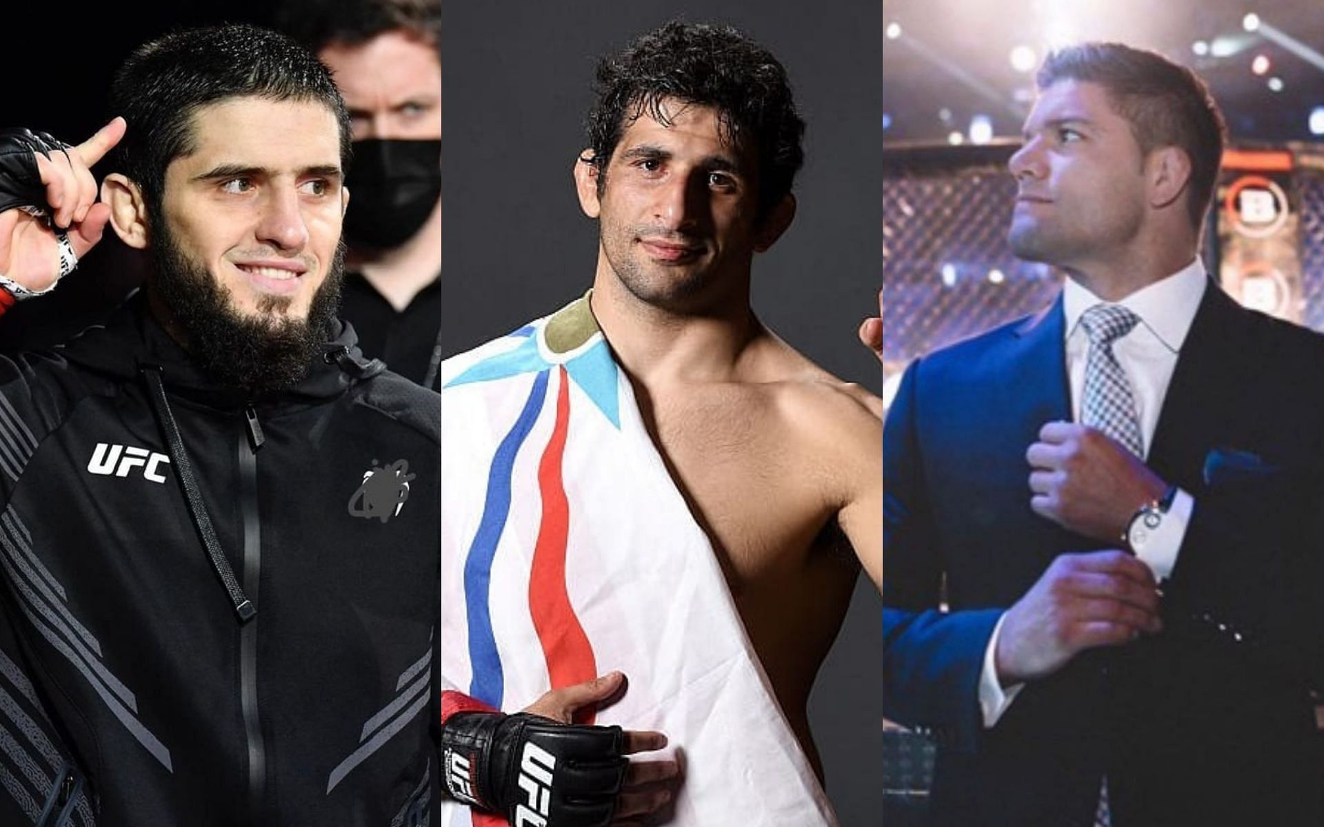 (L to R) Islam Makhachev, Beneil Dariush and Josh Thomson via Instagram @islam_makhachev, @beneildariush and @therealpunk