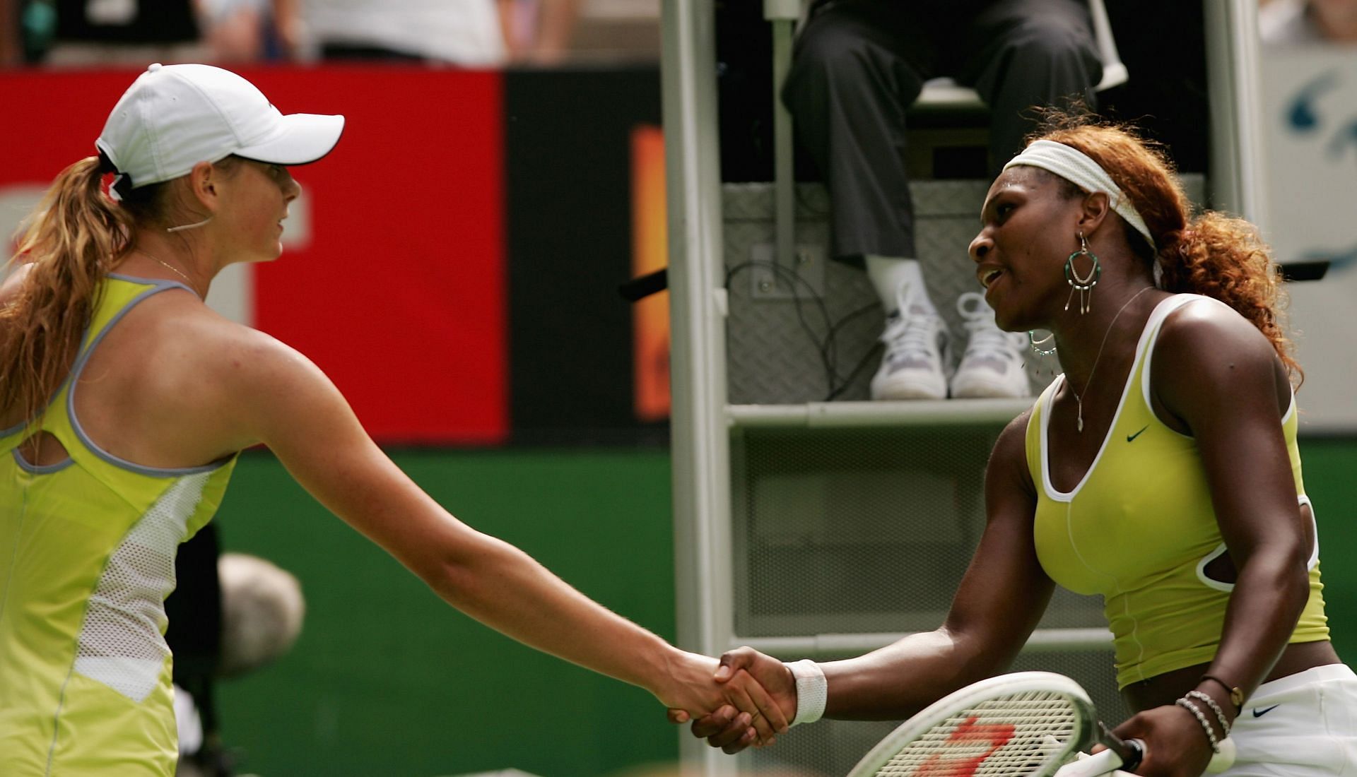 Maria Sharapova and Serena Williams at the 2005 Australian Open