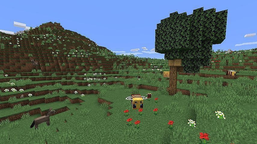 Play jukebox in Meadow to get Sound of Music advancement (Image via Minecraft)