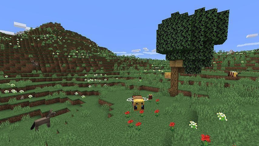 Play jukebox in Meadow to get Sound of Music advancement (Image via Minecraft)