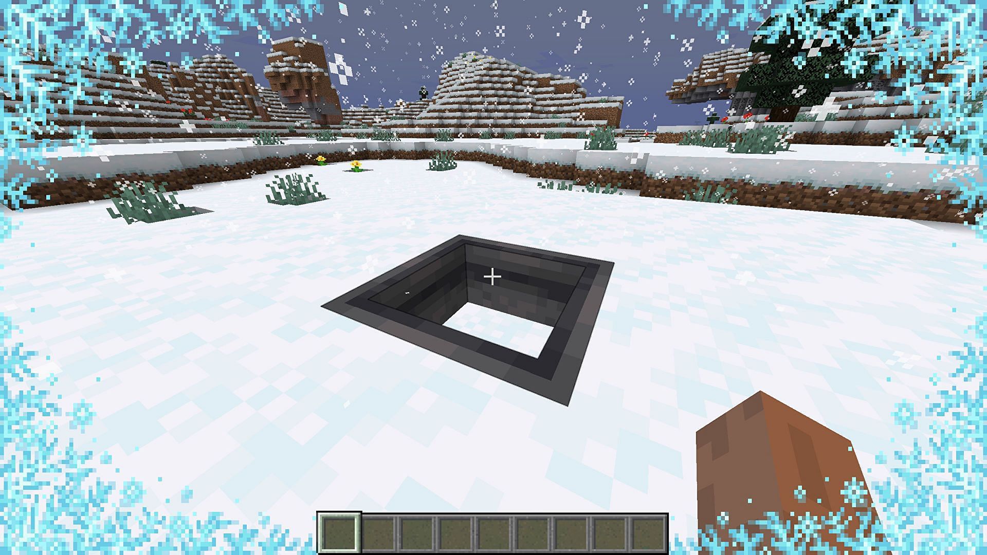 The freezing effect obtained from powdered snow (Image via Minecraft)