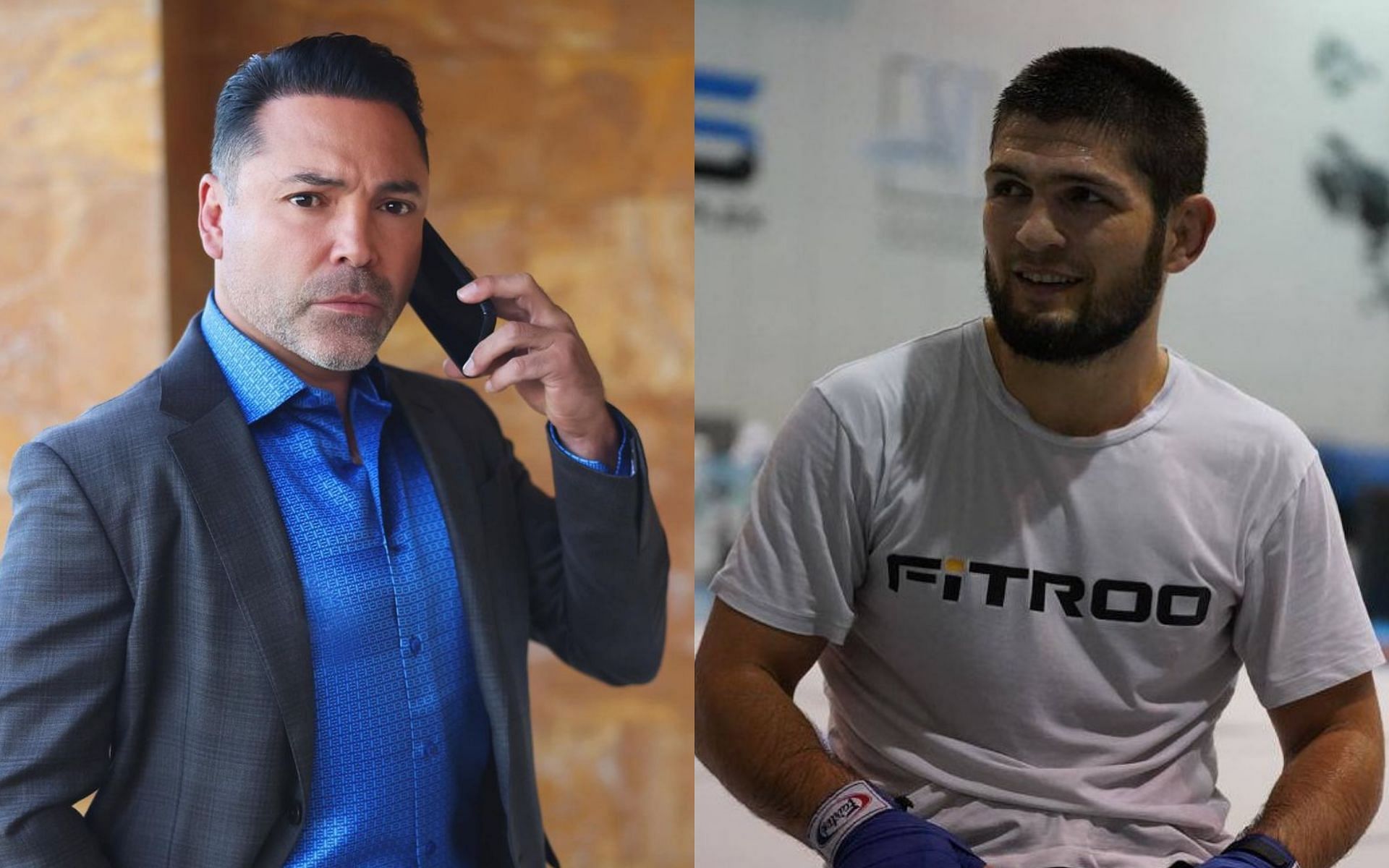 Oscar De La Hoya (L) and Khabib Nurmagomedov (R) via Instagram @oscardelahoya and @khabib_nurmagomedov