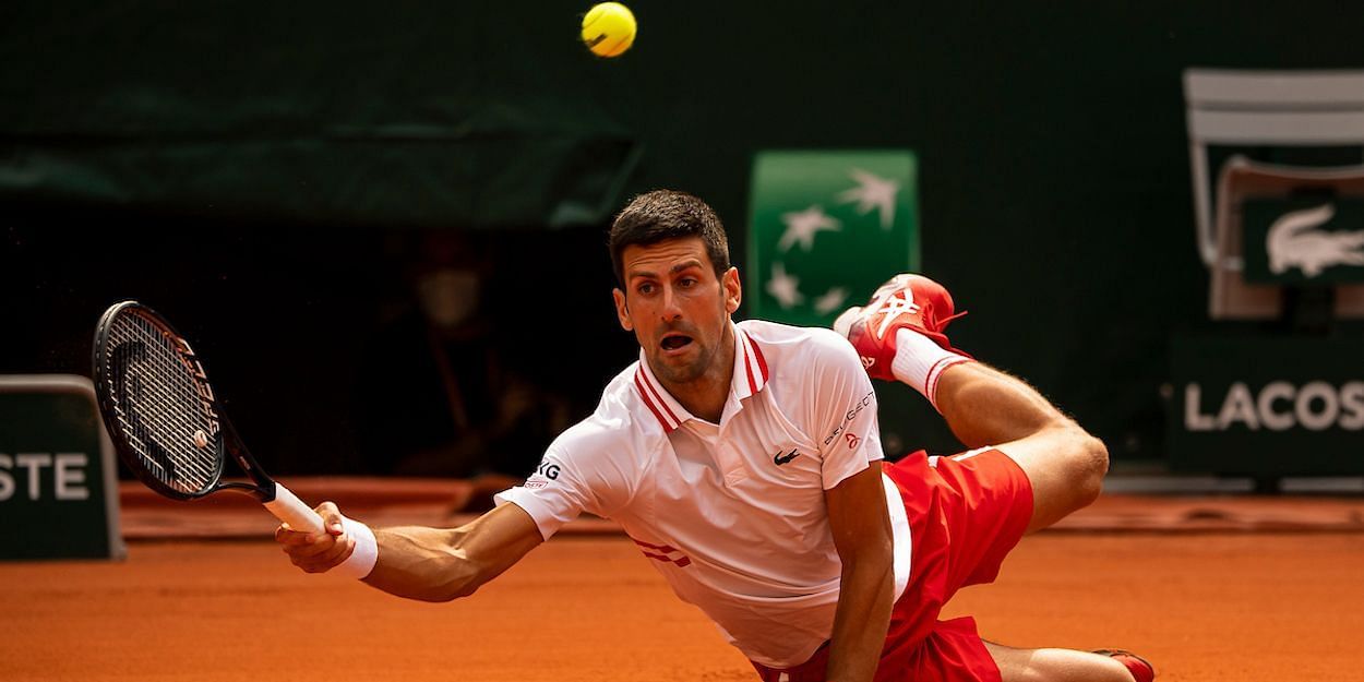 Novak Djokovic at the 2021 French Open