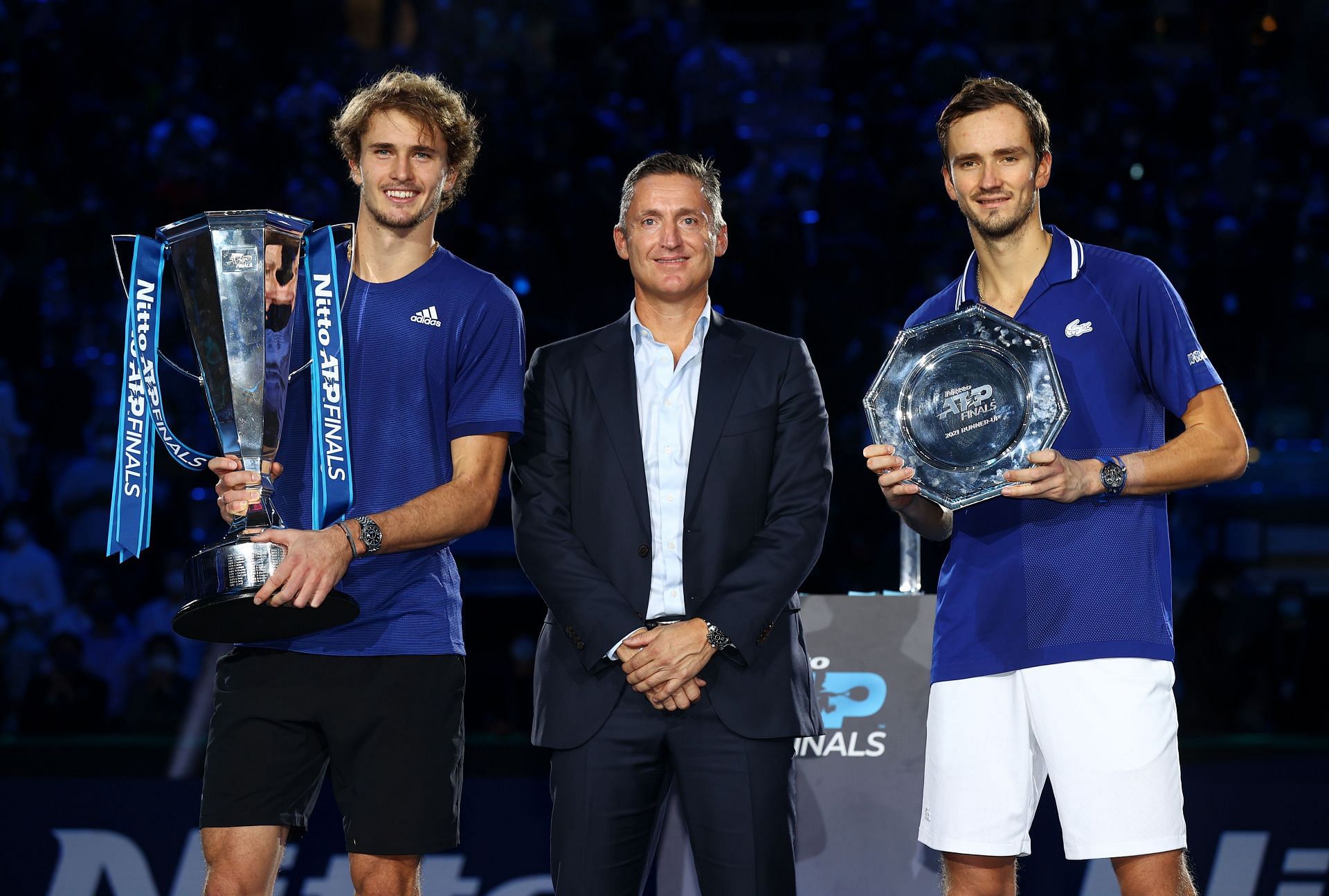 Alexander Zverev with Daniil Medvedev