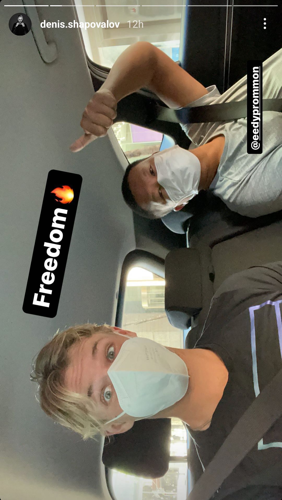 Screen grab 1 from Denis Shapovalov&#039;s Instagram story