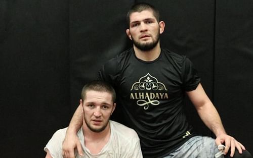 Khabib Nurmagomedov (Right) will stand by Saygid Izagakhmaev (Left) in his ONE Championship debut | [Photo: Khabib Nurmagomedov's Twitter page]