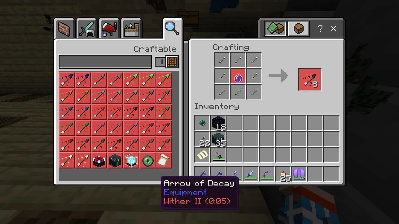 The biggest downside to Arrows of Decay is their availability (Image via Mojang)