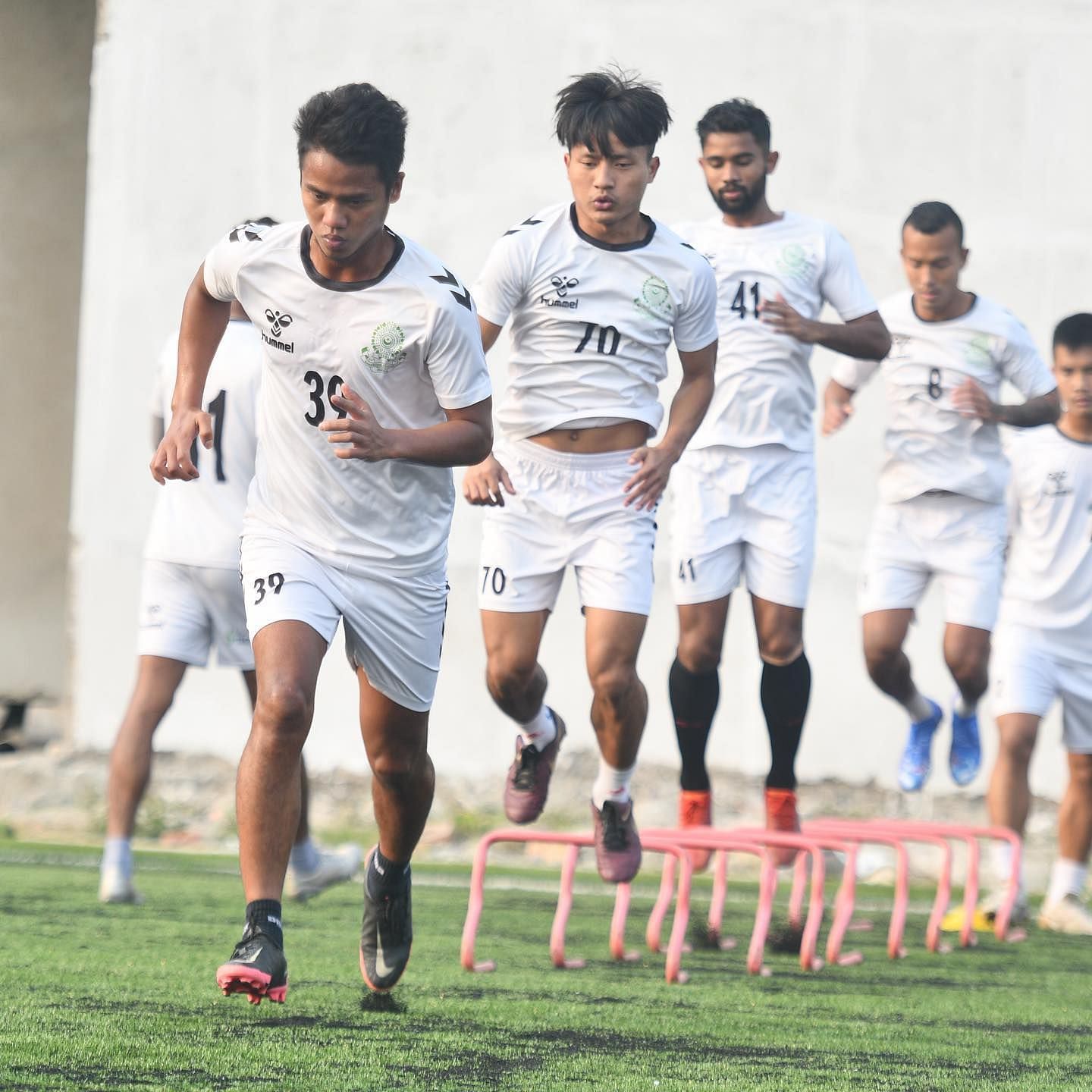 The MSC players sweating it out in a training session ahead of their inaugural I-League 2021-22 fixture against Sudeva Delhi FC. (Image Courtesy - Mohammedan Sporting Club)