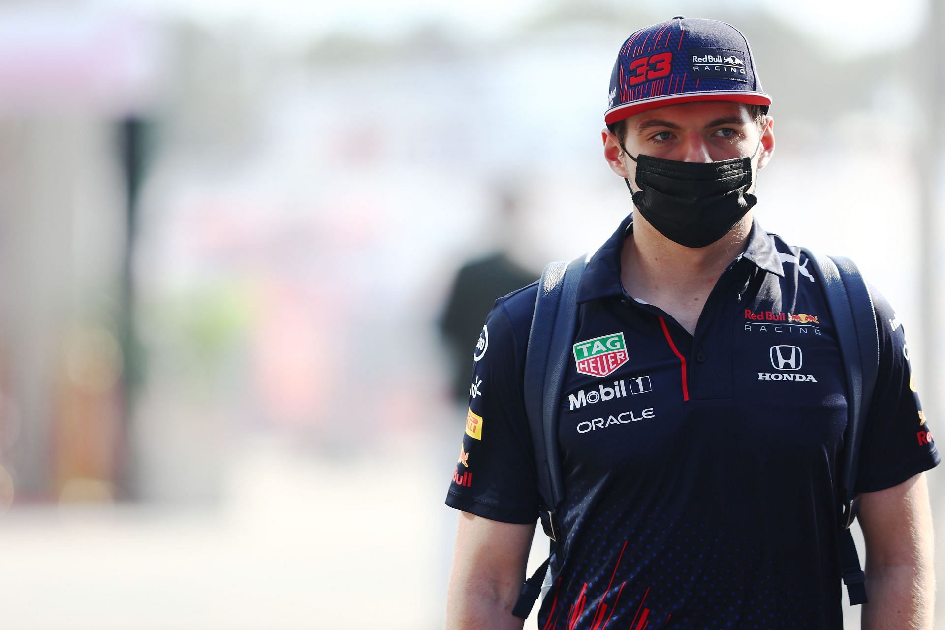 Max Verstappen walks into the Paddock before practice ahead of the 2021 Saudi Arabian Grand Prix. (Photo by Mark Thompson/Getty Images)