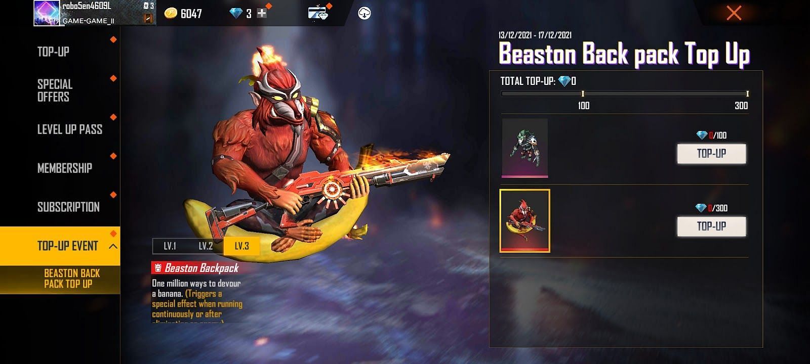 Beaston Backpack (Image via Free Fire)