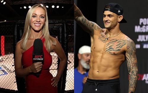 Laura Sanko (left); Dustin Poirier (right) [Left photo via @laura_sanko on Instagram]