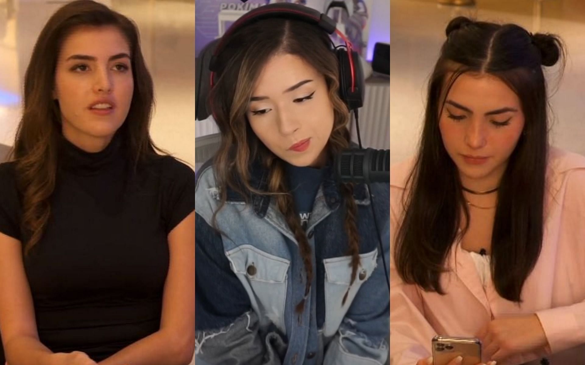 Pokimane talks about drama surrounding Botez sisters (Image via Twitch/BotezLive and Pokimane)