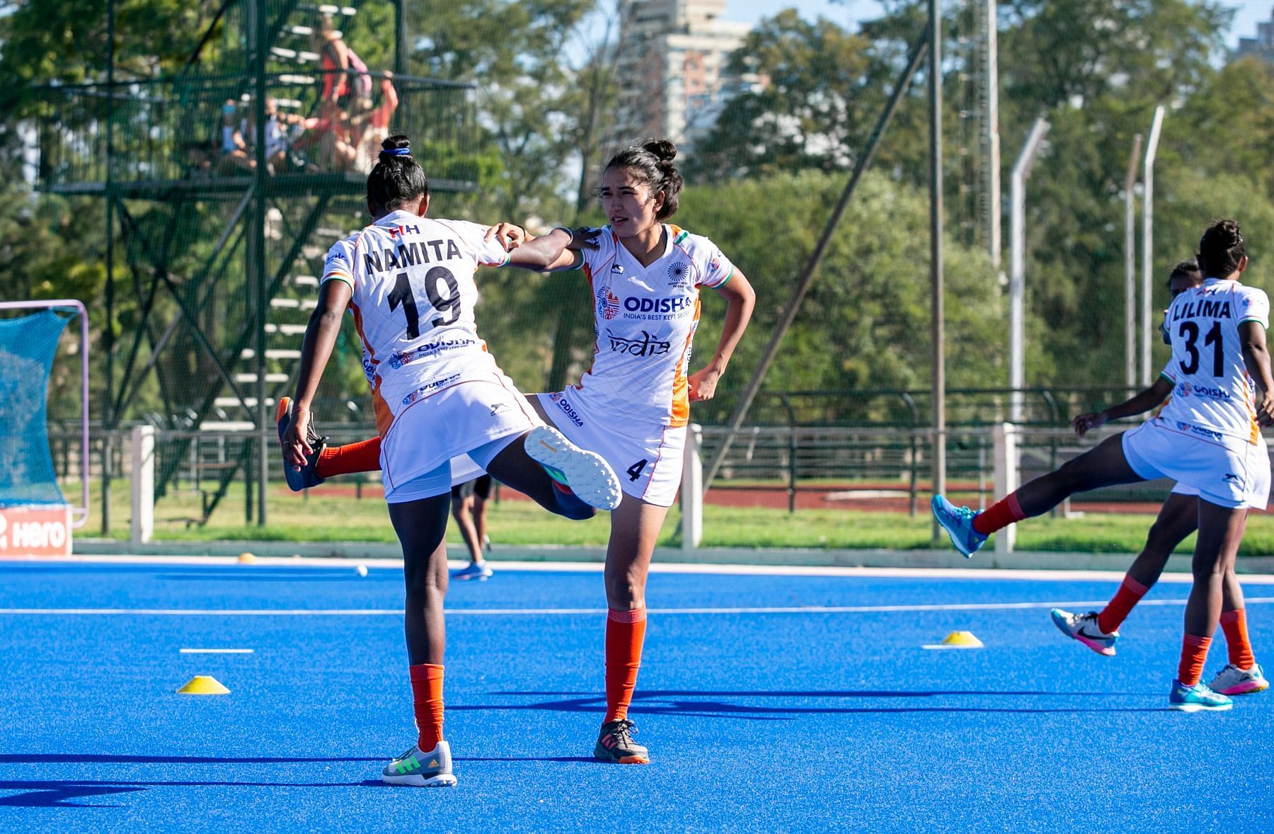 The Indian women&#039;s hockey players at the national camp. (PC: Hockey India)