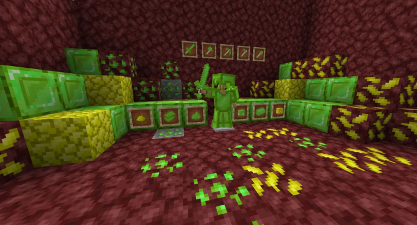 Uranium ore and items added by the More Tools add-on (Image via Mojang)