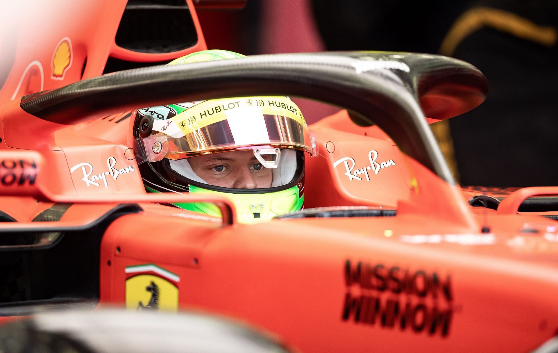 Mick Schumacher testing for Ferrari in 2019. (Photo by Lars Baron/Getty Images)