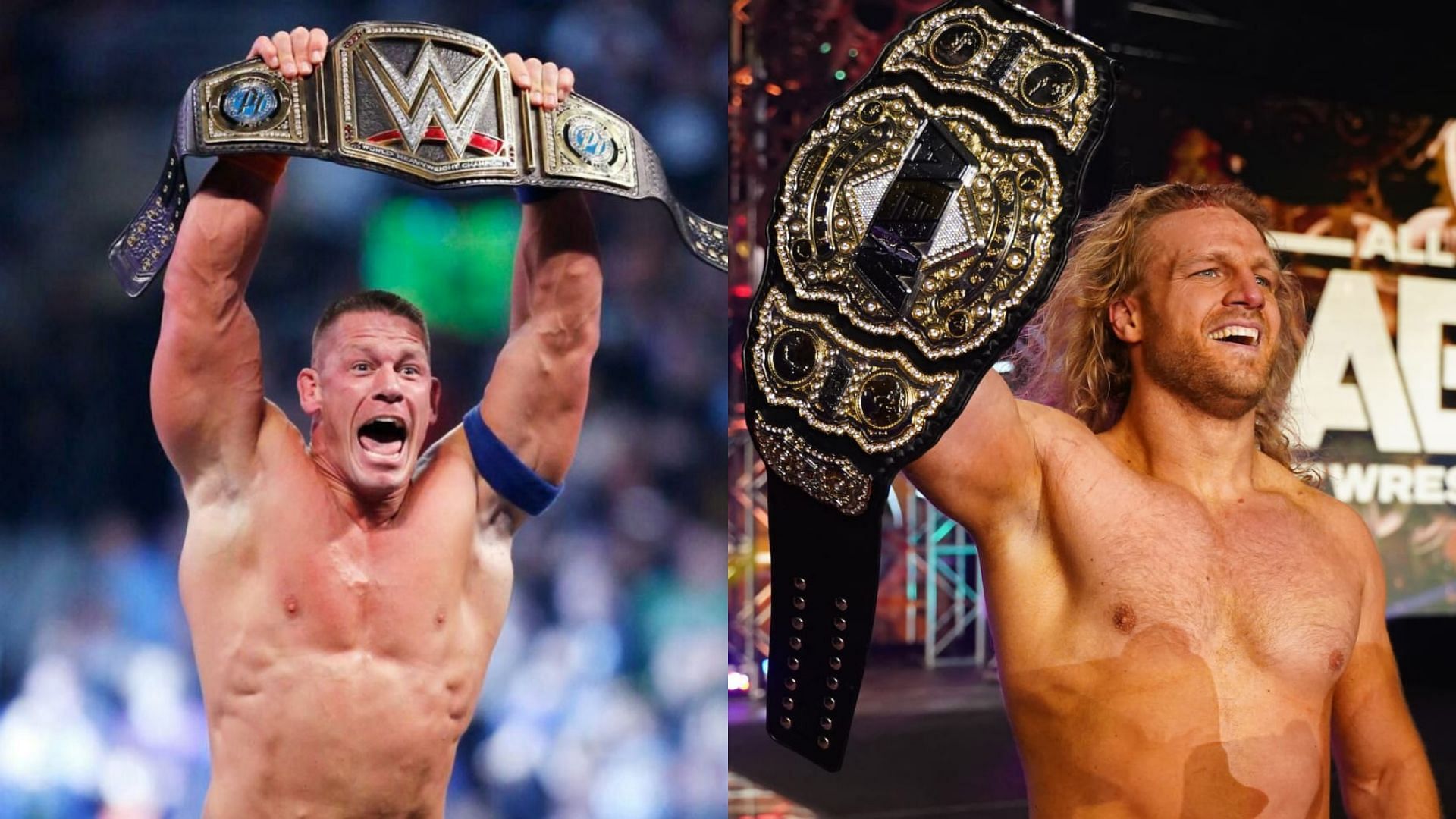 Can Hangman Page (right) achieve success in AEW on the level of John Cena in WWE?