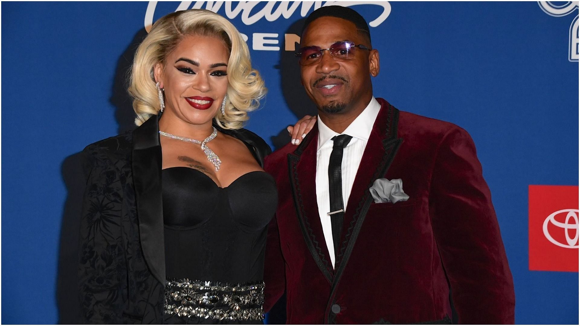 Faith Evans and Stevie J attend the 2018 Soul Train Awards at the Orleans Arena (Image by Mindy Small via Getty Images)