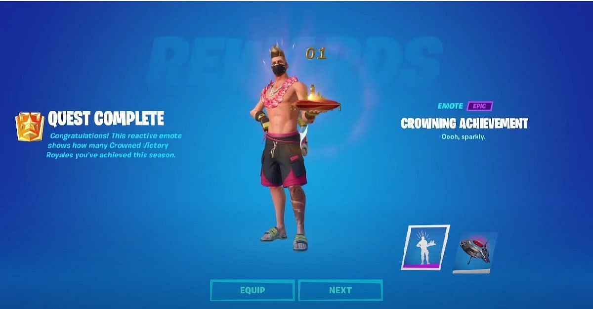 The Crowning Achievement emote in Fortnite Chapter 3 Season 1 (Image via Fortnite)