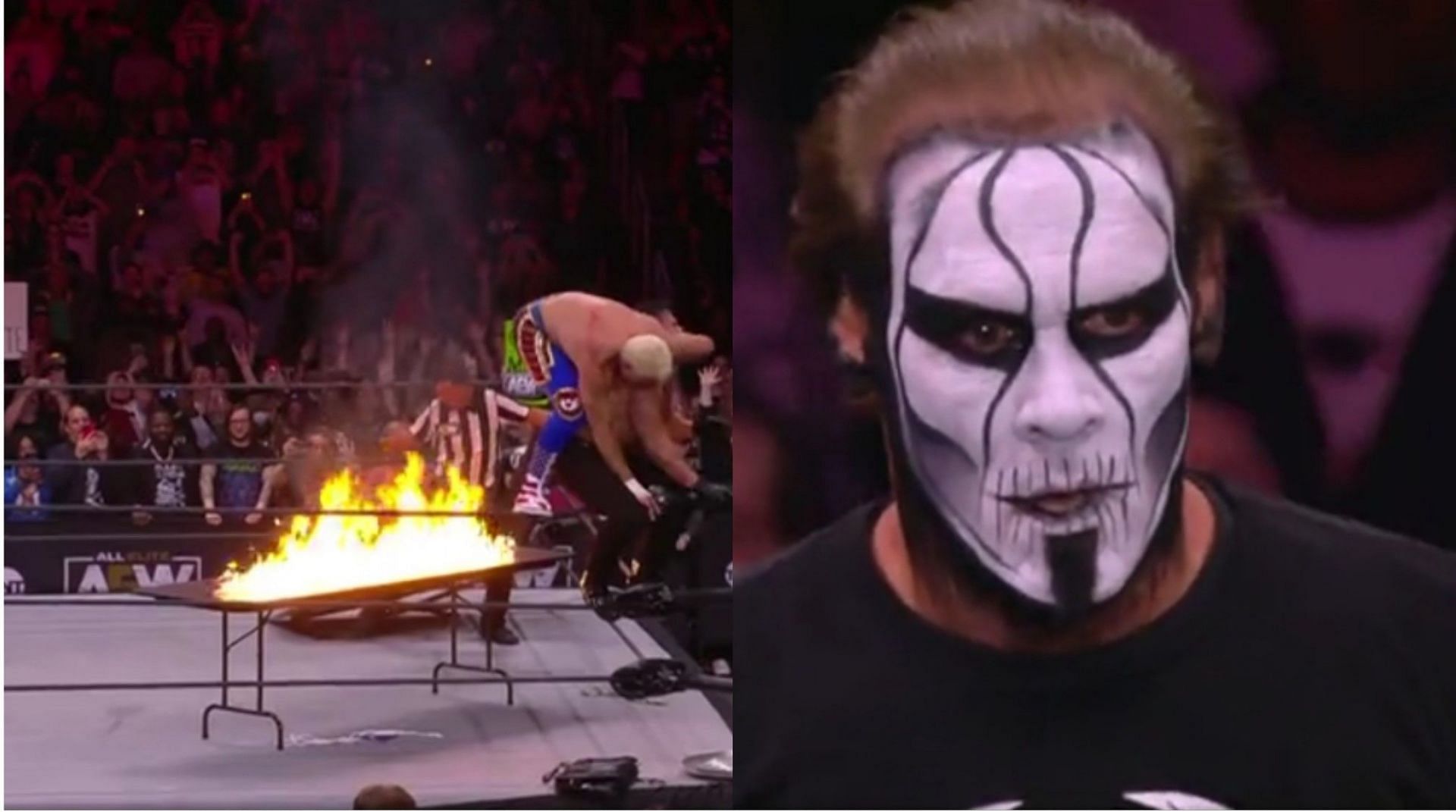 Andrade-Cody Rhodes (left) and Sting (right)