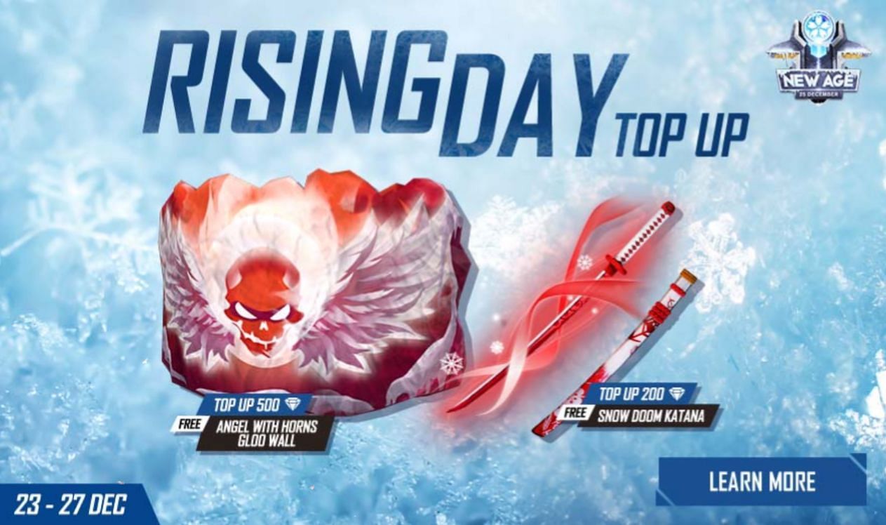 Rising Day Top Up event has commenced in Free Fire (Image via Free Fire)
