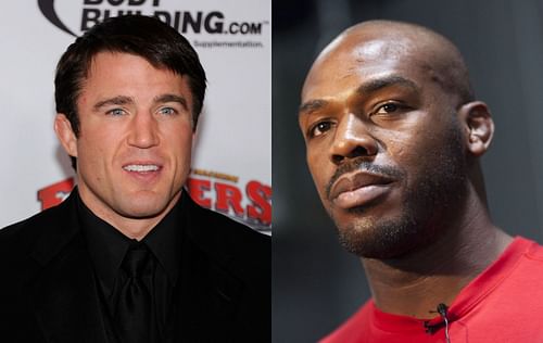 Chael Sonnen (left); Jon Jones (right).