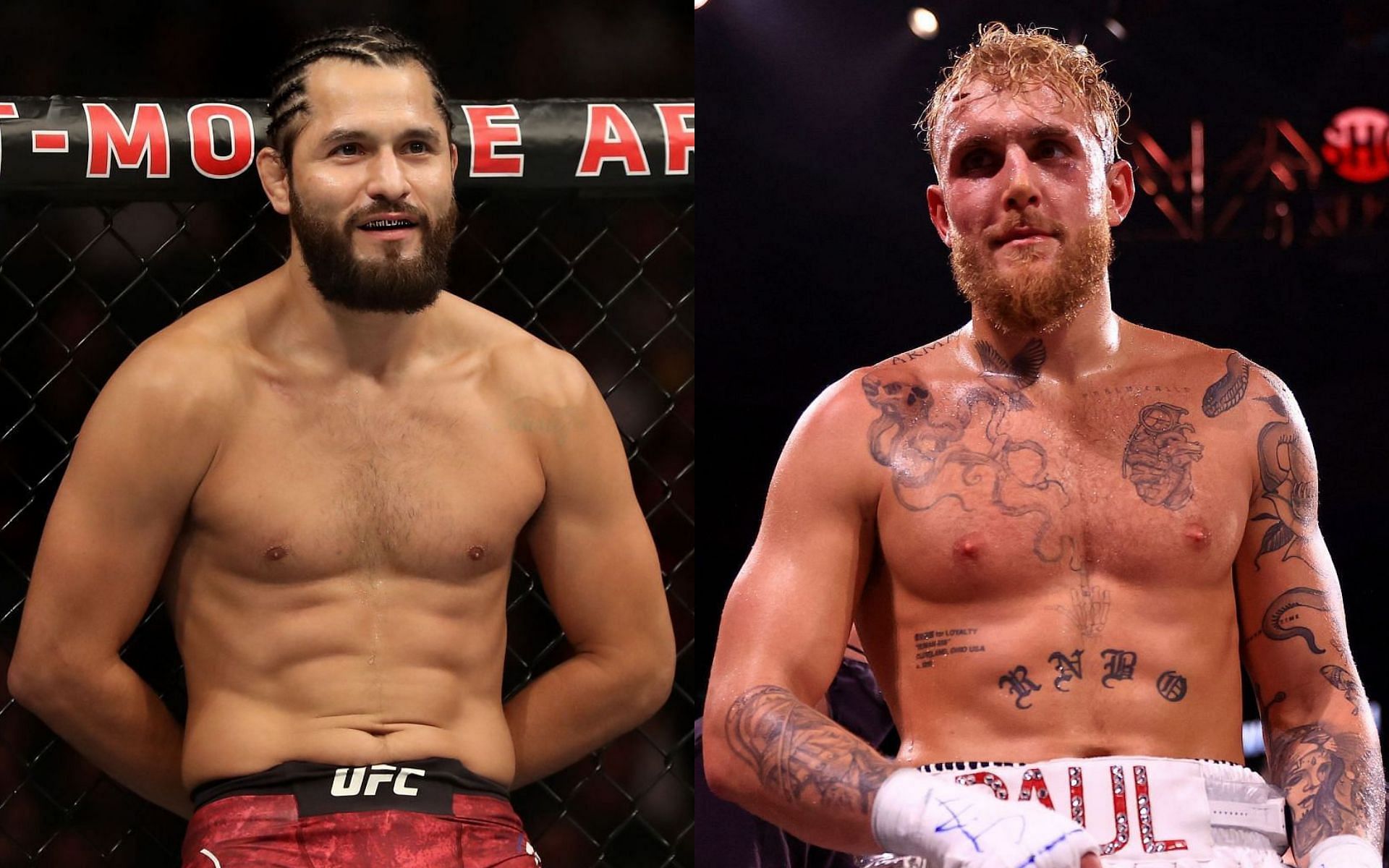 Jorge Masvidal (left) and Jake Paul (right)