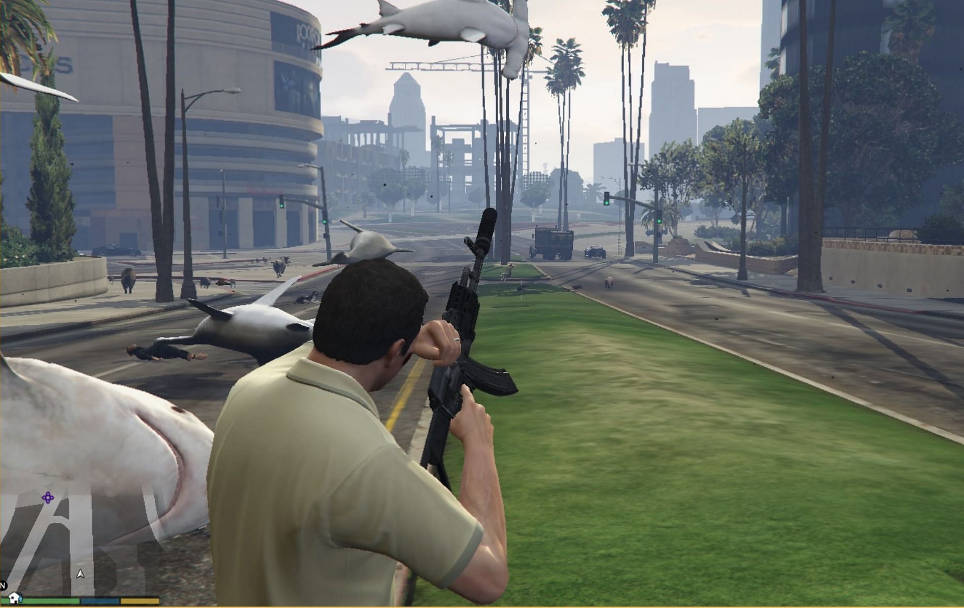 Animal Cannon allows players to launch animals from weapons (Image via Rockstar Games)