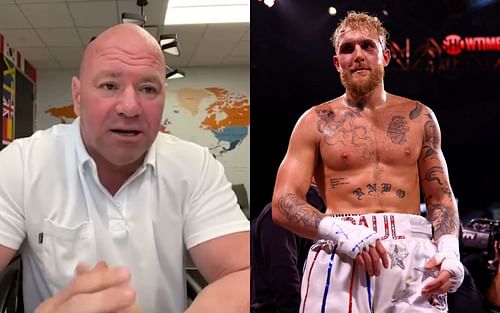 Dana White (left) via. Youtube/TheFightwithTeddyAtlas; Jake Paul (right)