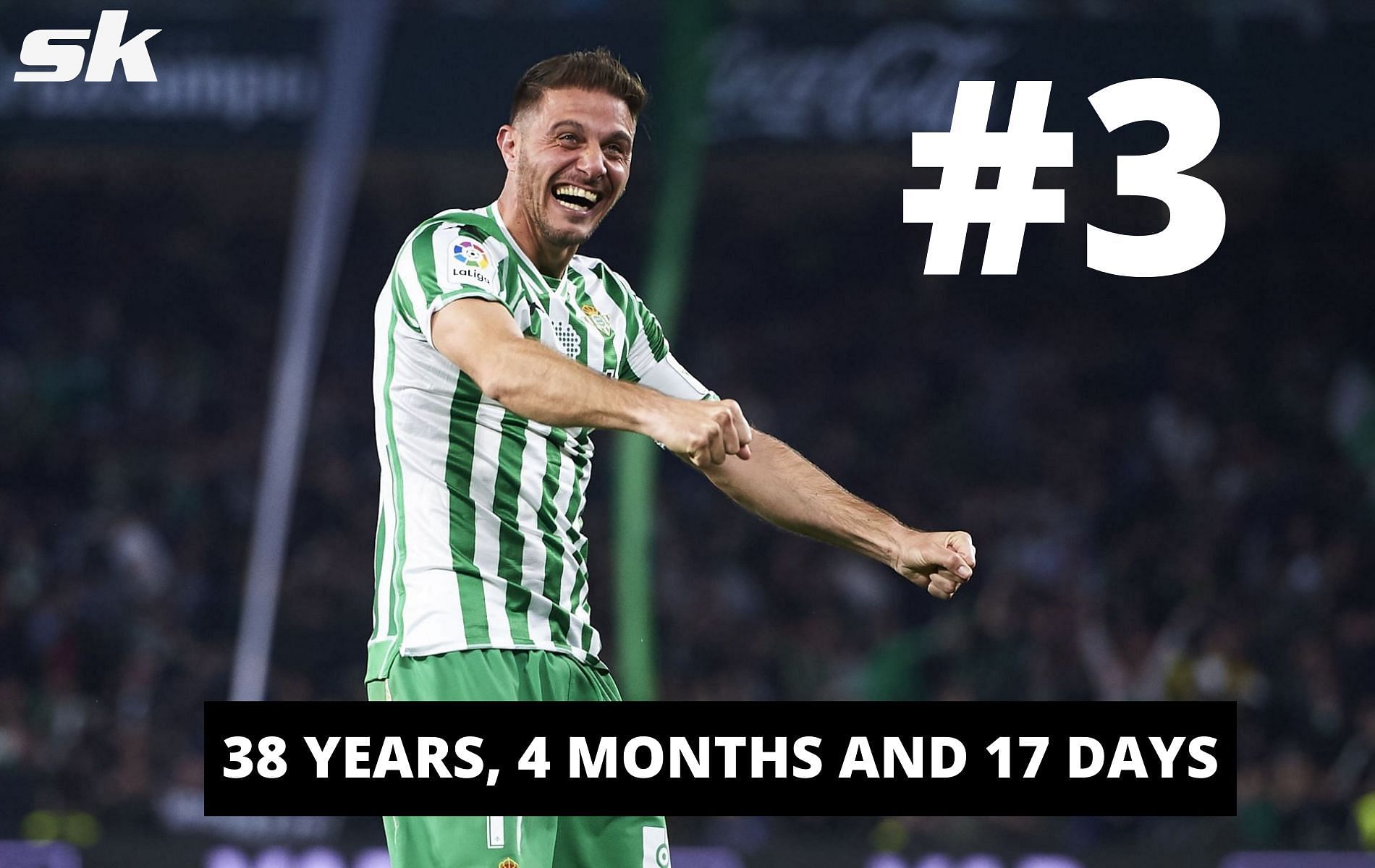 Real Betis legend Joaquin scored a hat-trick for the club aged 38 years old.