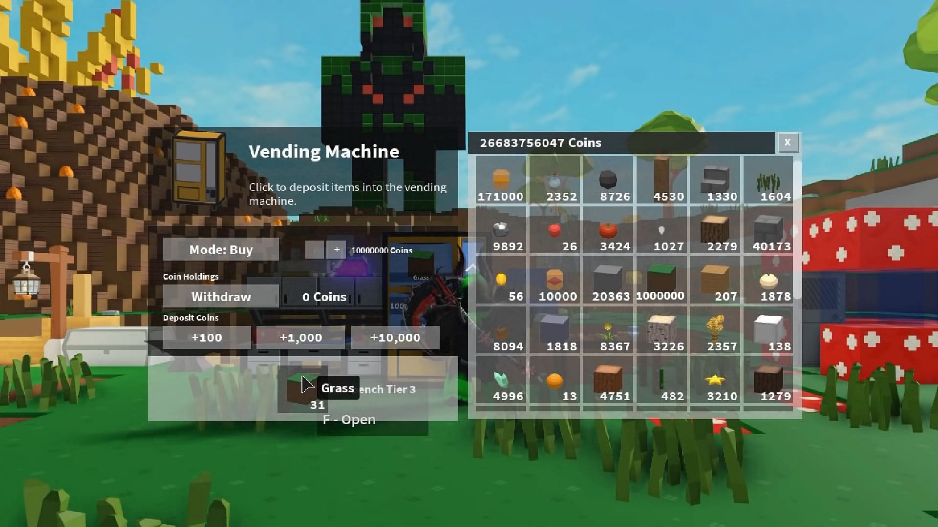 Every item that a vending machine issues in Roblox