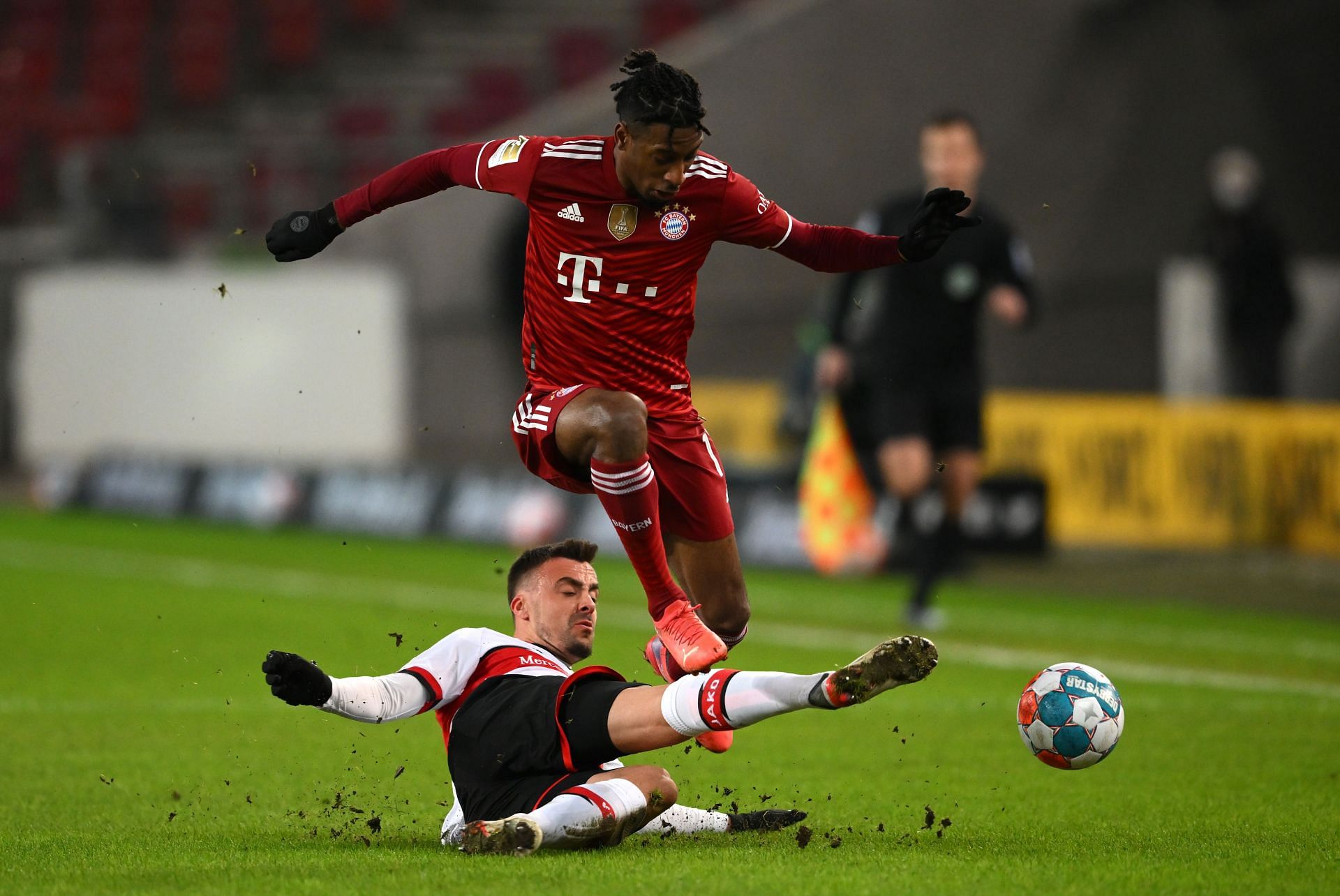 Kingsley Coman pulled his hamstring, and was taken off the field in the first half.