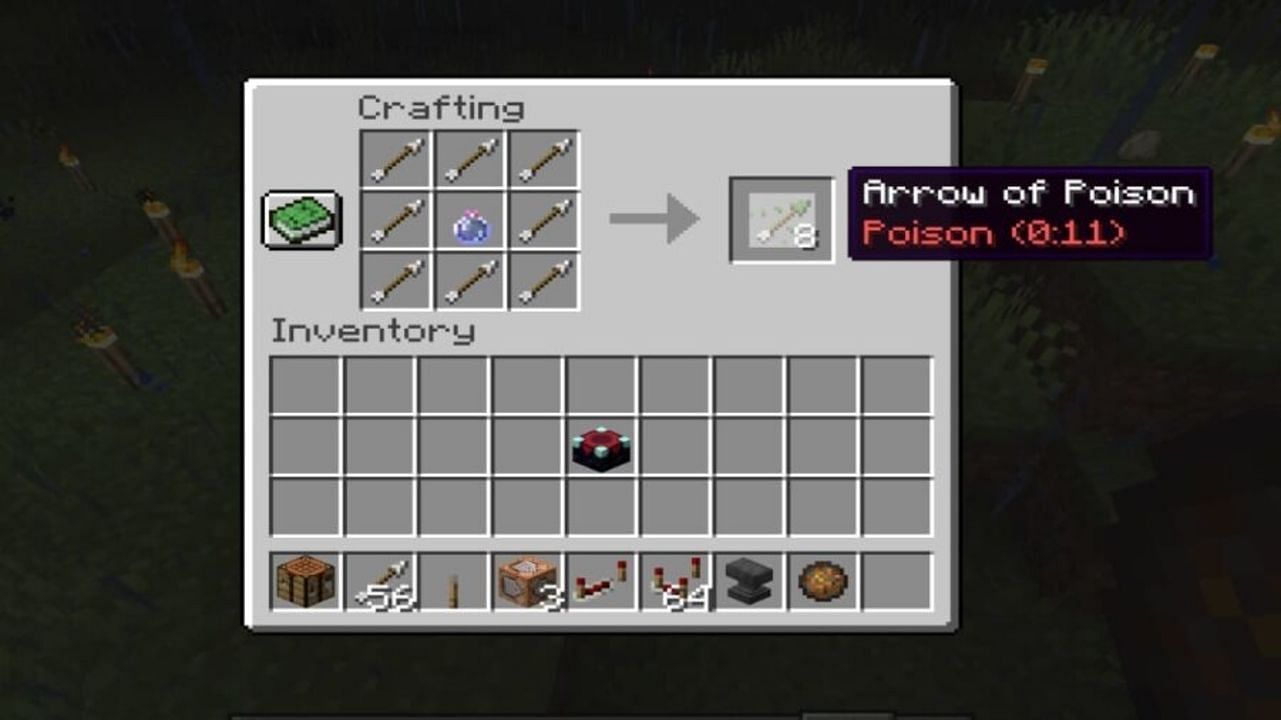 Poison arrows won&#039;t kill, but they can weaken targets to near-death (Image via Mojang)