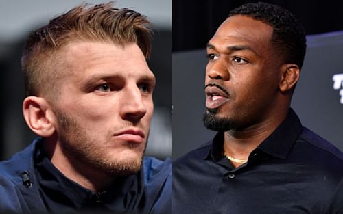 Dan Hooker (left); Jon Jones (right)