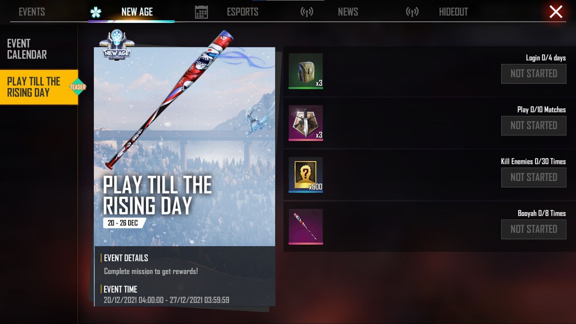 Users can claim the rewards by pressing the button (Image via Free Fire)