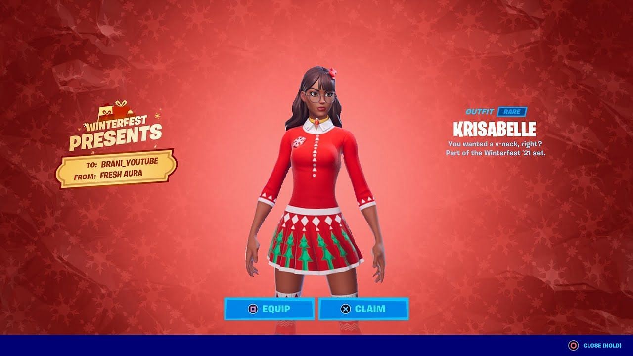 Krisabelle is the free skin reward from Fortnite WinterFest 2021 (Image via Epic Games)