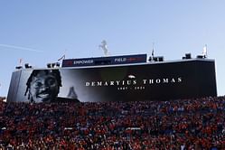 Watch: Denver Broncos pay tribute to Demaryius Thomas, line up with 10 men on opening play vs. Lions