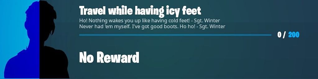 Travel 200 meters while having icy feet Winterfest 2021 Fortnite challenge (Image via iFireMonkey)