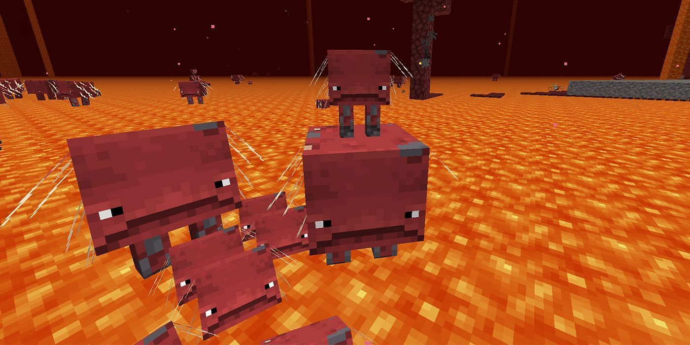 Striders are only found in the Nether (Image via Minecraft)