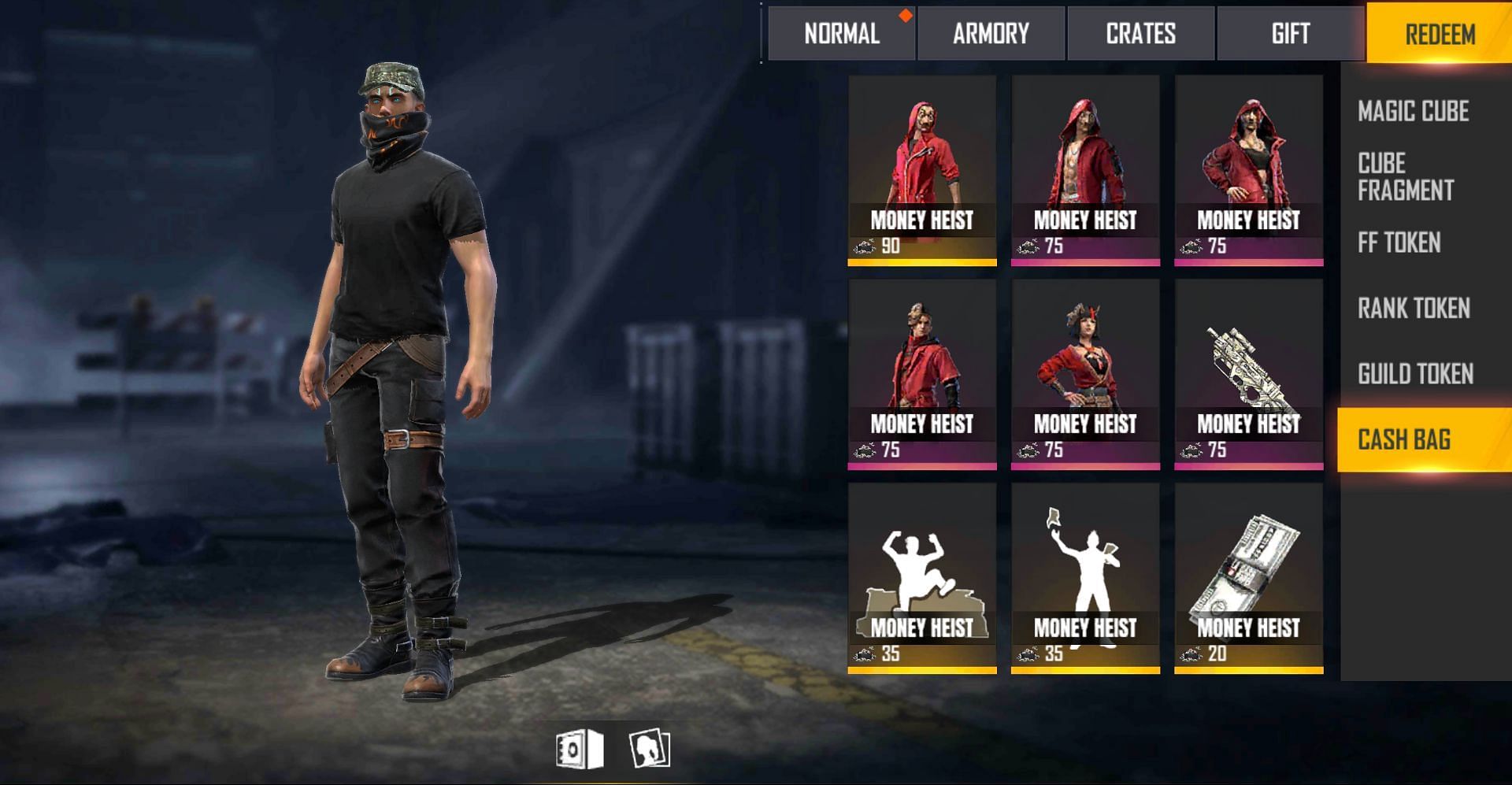 Users can exchange Cash Bag for several rewards (Image via Free Fire)